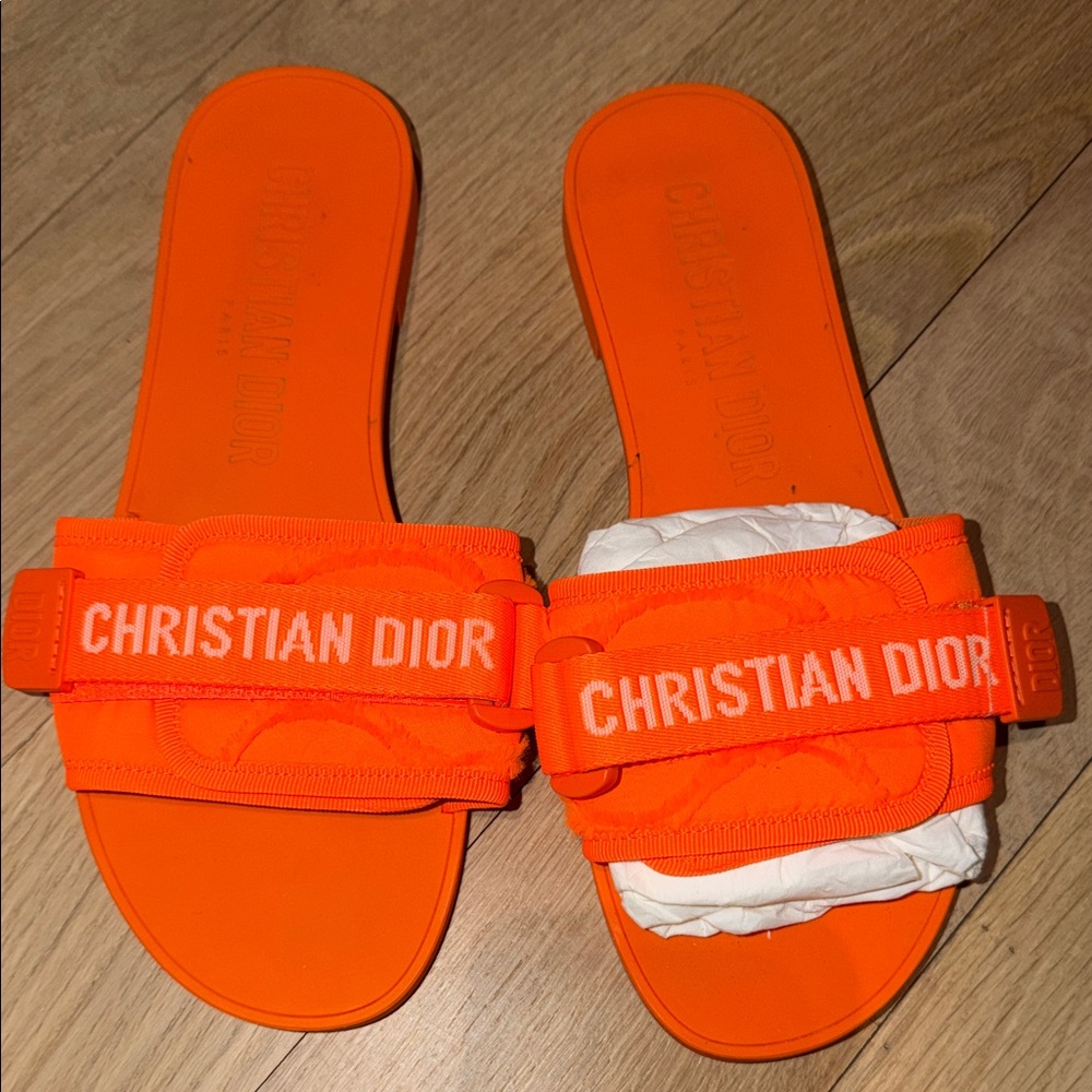 Christian Dior Orange Slides